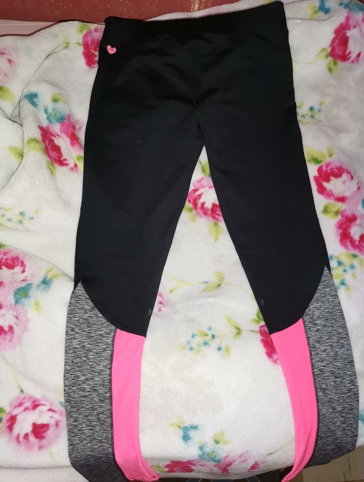 Pembe Gri Baskılı Spor Kadın Tayt - Görsel 2