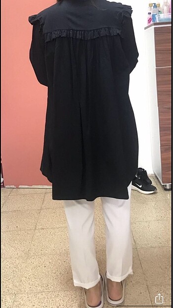 s Beden Poplin gömlek siyah