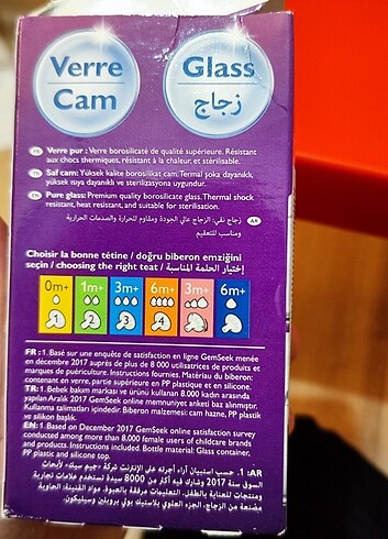 Beden beyaz Renk Philips Avent Naturel Cam Biberon