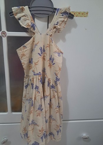 LC Waikiki Kız Çocuk Bej Keten Elbise