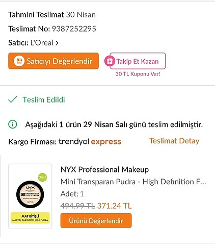  Beden Renk Nyx mini pudra banana