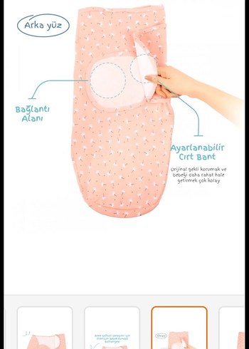 Pembe Bebek Kundak Uyku Tulumu - Görsel 3