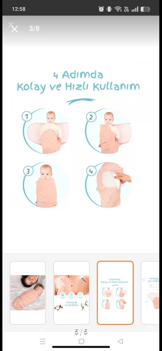 Pembe Bebek Kundak Uyku Tulumu - Görsel 5