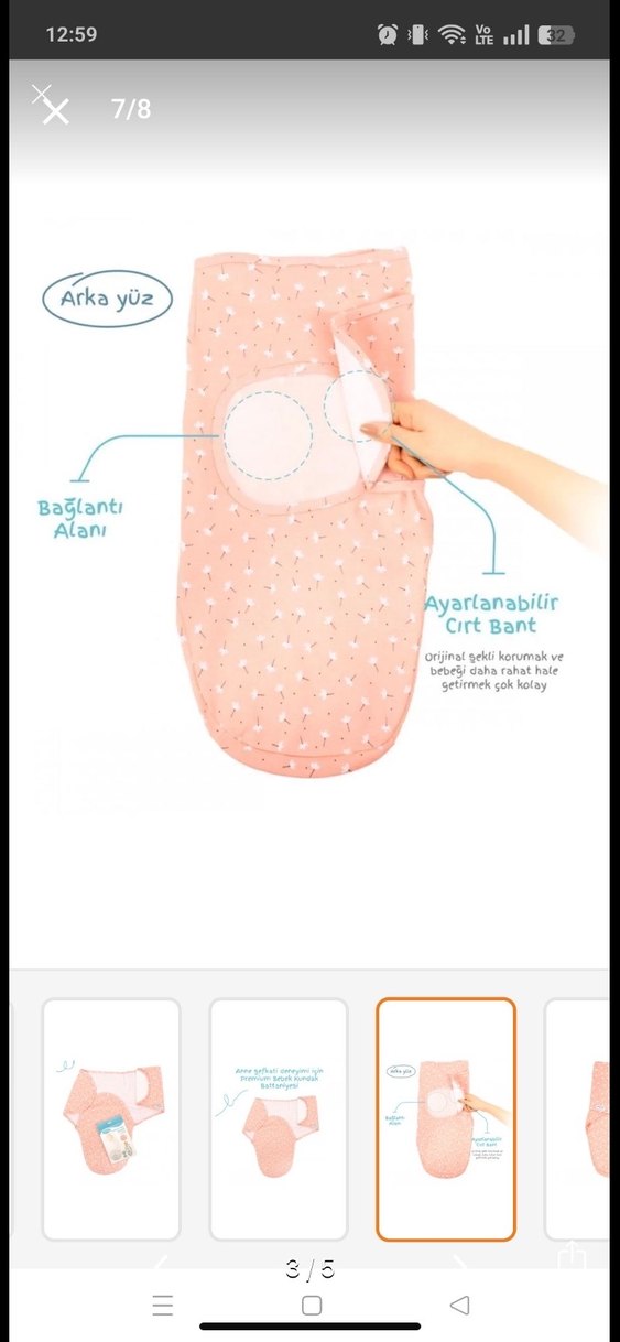 Pembe Bebek Kundak Uyku Tulumu - Görsel 3