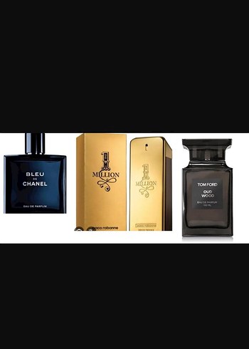 3 adet parfum.Chanel, Tom Ford, million