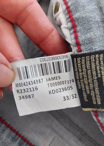33 Beden gri Renk Gri Regular Fit Erkek Denim Pantolon
