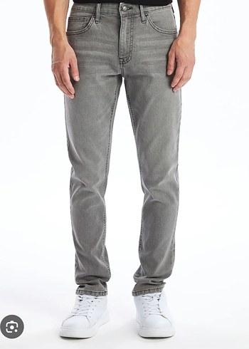 Gri Regular Fit Erkek Denim Pantolon