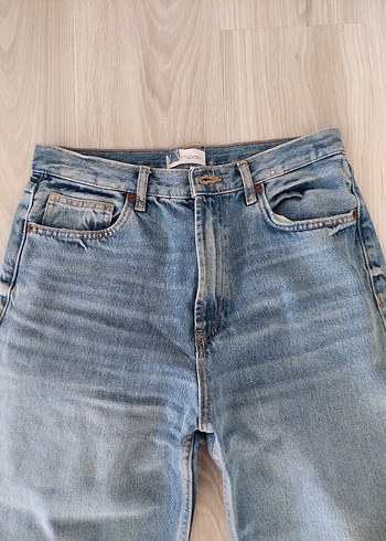 30 Beden beyaz Renk Bol Paça Kadın Jean