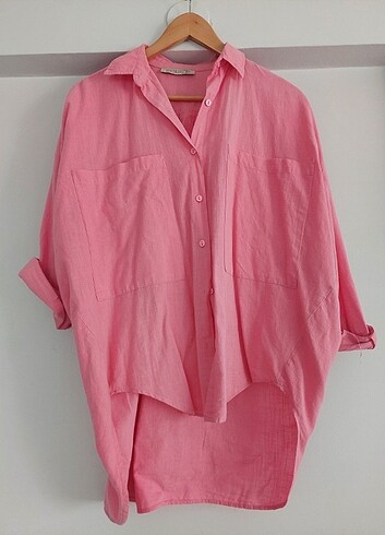l Beden pembe Renk Pembe oversize Gömlek 