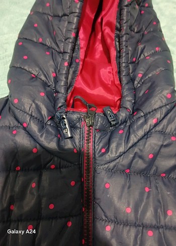 Kız Çocuk Kapüşonlu Fermuarlı Yelek - Görsel 2