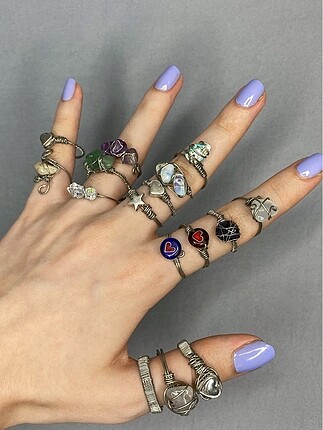 Accessorize Doğaltaş Tel Yüzükler
