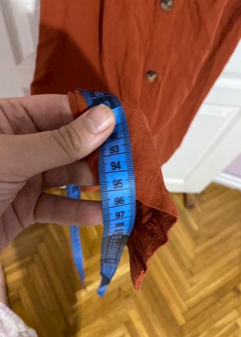 Pull bear Keten Uzun Kahverengi Elbise - Görsel 2