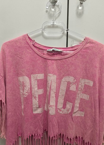 m Beden pembe Renk Püsküllü Pembe Batik Bohem Bluz