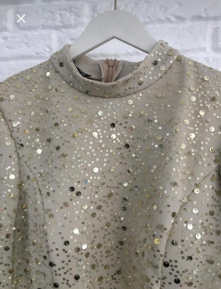 Nakışlı Beyaz Uzun Kollu Tesettür Abiye - Görsel 4