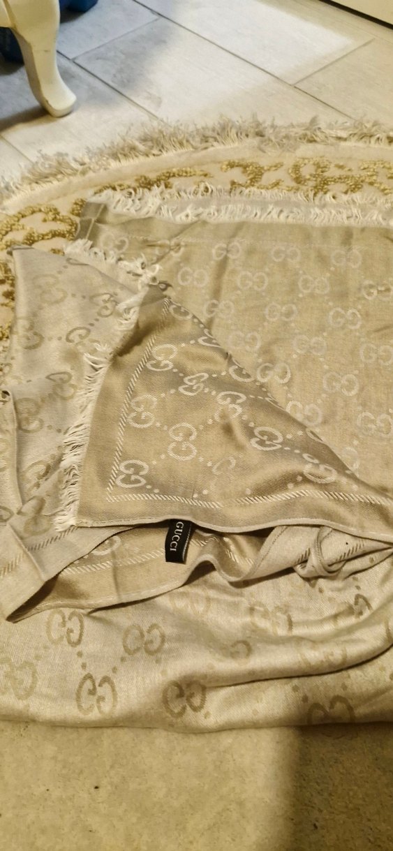 gucci kaşmir Bej Kadın Şal - Görsel 4