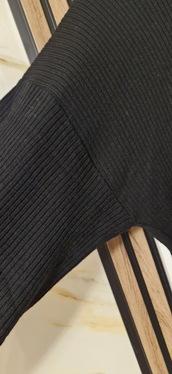 Siyah Uzun Kollu triko Elbise - Görsel 3