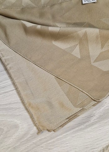 Kadın Bej Saten Şal - Görsel 2