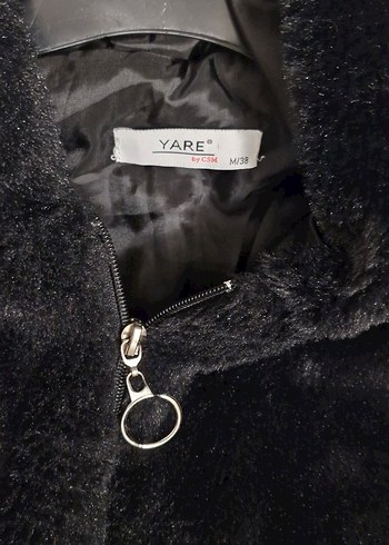 Kapüşonlu Siyah Kadın tasarım Peluş Ceket - Görsel 6