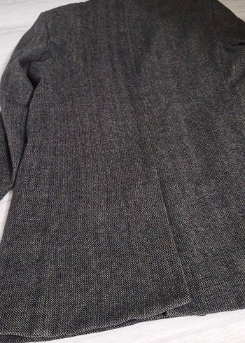 Gri Düğmeli Yün Erkek Kaban - Görsel 6