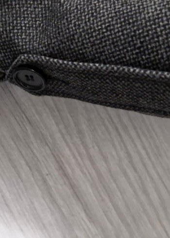 Gri Düğmeli Yün Erkek Kaban - Görsel 8