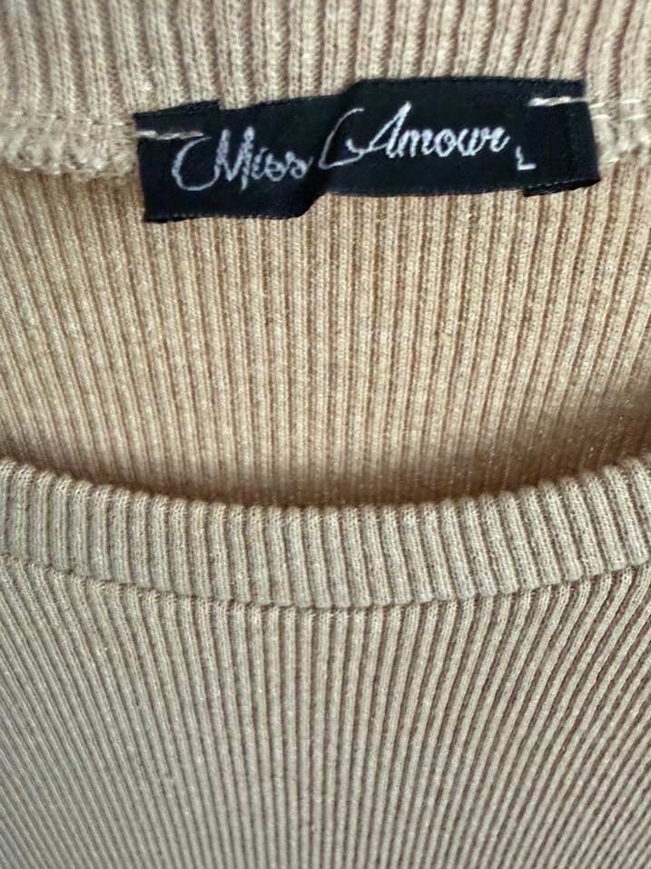 Bej Düğmeli Kadın Triko Elbise - Görsel 3