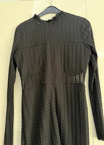 Uzun Kollu Siyah Triko Elbise - Görsel 7