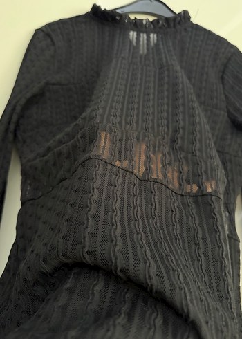 Uzun Kollu Siyah Triko Elbise - Görsel 3