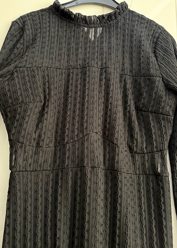 Uzun Kollu Siyah Triko Elbise - Görsel 2