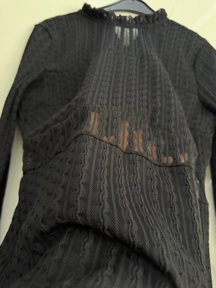 Uzun Kollu Siyah Triko Elbise - Görsel 3