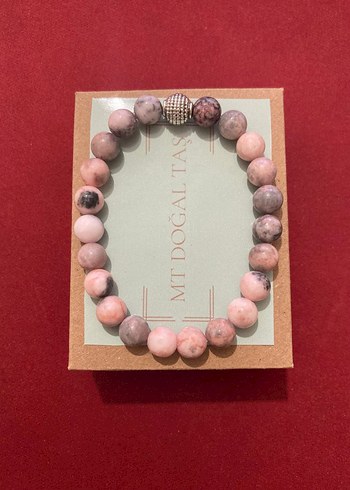 8 mm pembe jasper bileklik