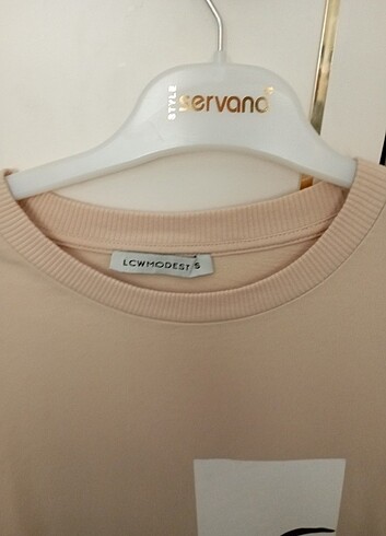 s Beden Lc Waikiki krem rengi tunik sweatshirt 