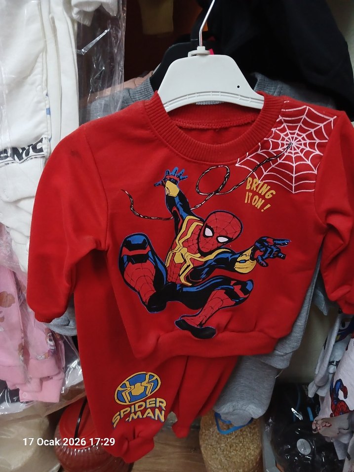 Kırmızı Örümcek Adam Baskılı Erkek Sweatshirt - Görsel 2