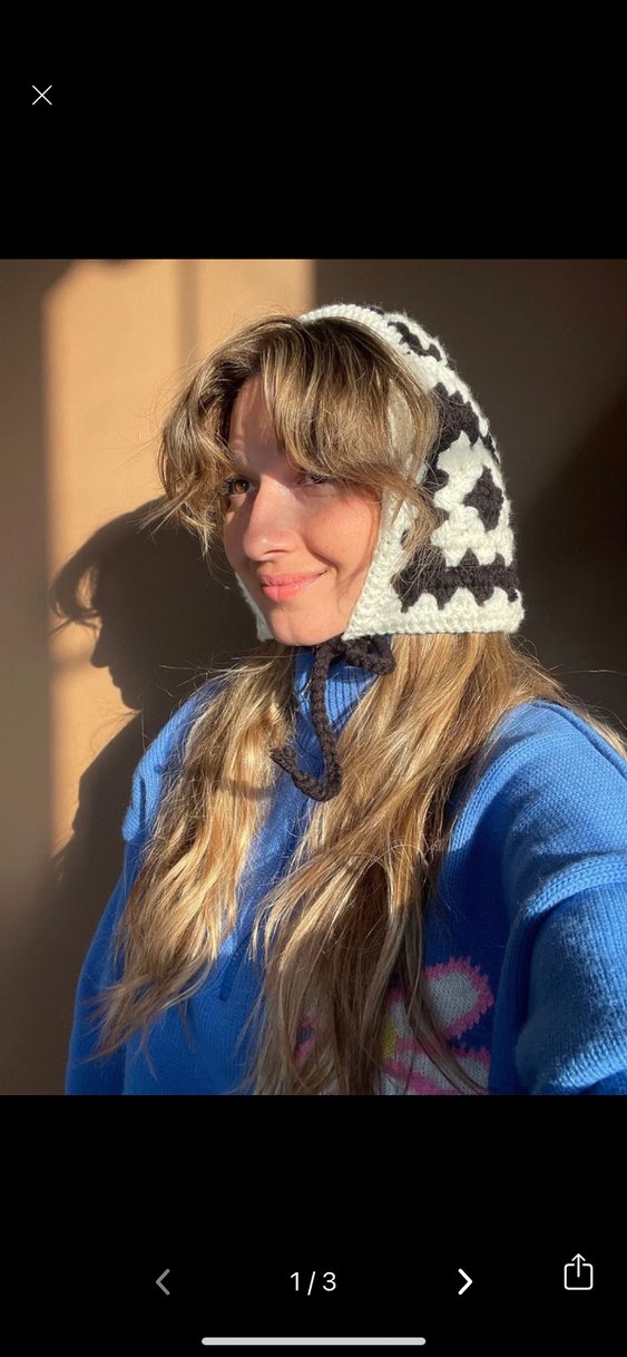 Kadın Örgü Mavi Bohem Bere - Görsel 3