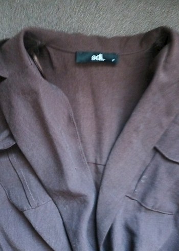 Düğmeli Keten elbise - Görsel 5