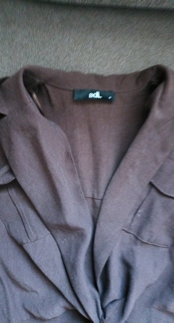 Düğmeli Keten elbise - Görsel 5