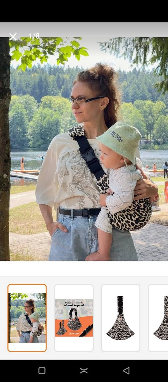 Leopar Desenli Bebek Taşıma Slingi - Görsel 2