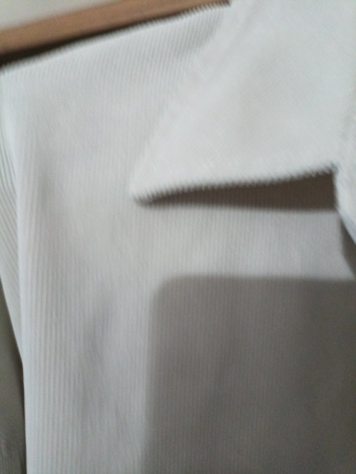 Düğmeli kırık beyaz fitilli Uzun Kollu Kadın Gömlek - Görsel 3