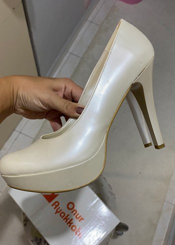 39 Beden Beyaz Stiletto Topuklu Kadın Ayakkabı