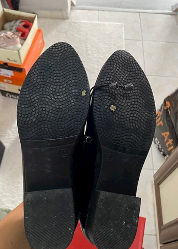 39 Beden Siyah Rugan Stiletto Bağcıklı Kadın Klasik Ayakkabı