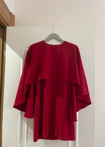 xs Beden Zara Bordo Uzun Kollu Salaş Kadın Elbise