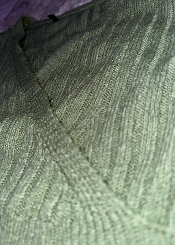 Mint yeşil V Yaka Örgü Kadın Kazak - Görsel 2