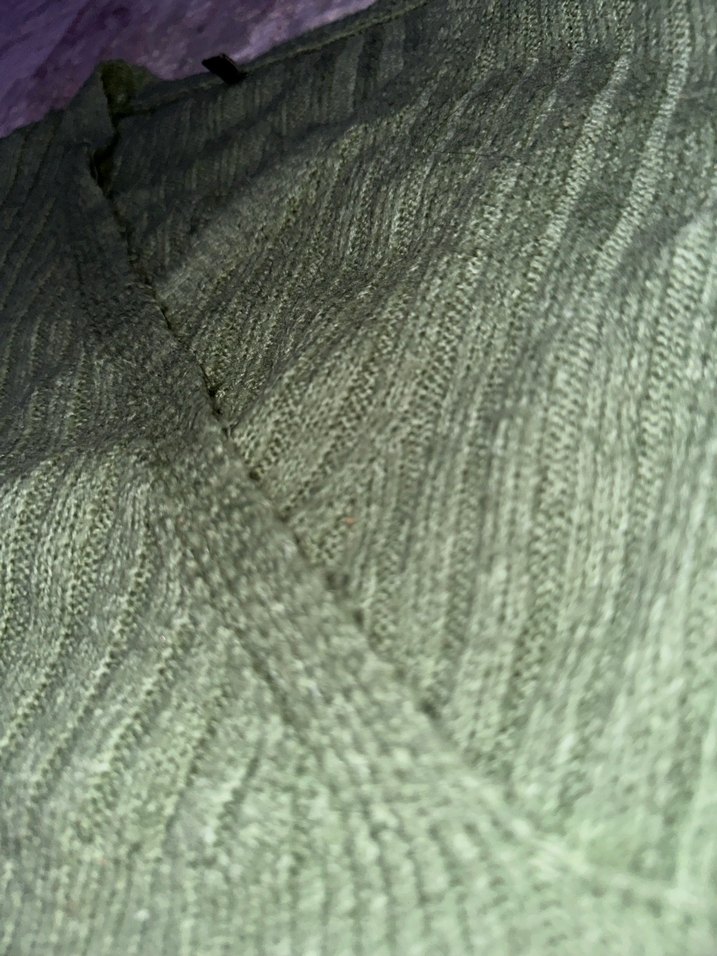 Mint yeşil V Yaka Örgü Kadın Kazak - Görsel 2