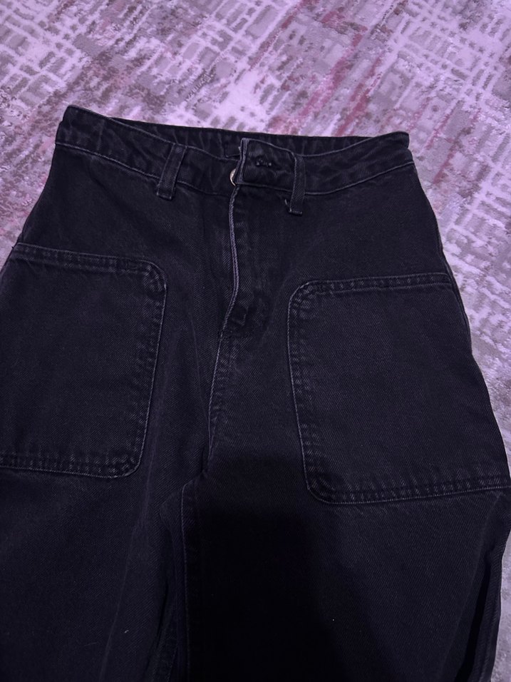 Bol Kesim Kot Pantolon - Görsel 2