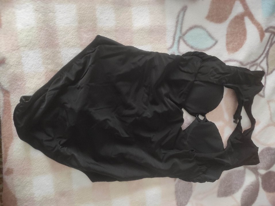 Düğmeli Siyah Gotik Askılı Mayo - Görsel 4