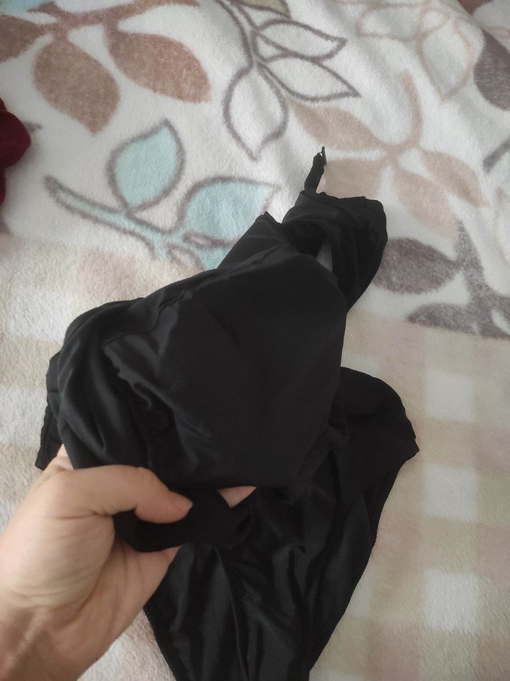 Düğmeli Siyah Gotik Askılı Mayo - Görsel 5