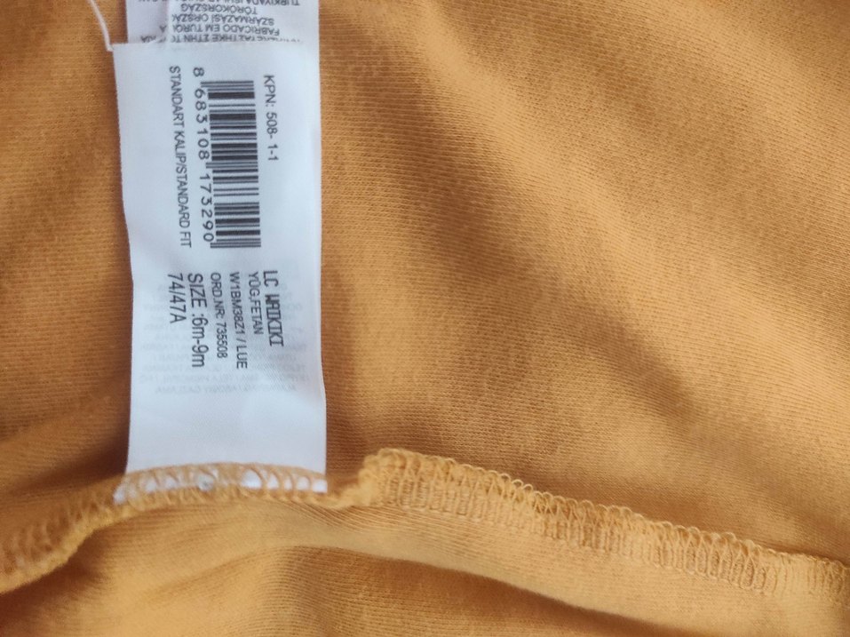 Sarı Baskılı Bebek Önlüğü 9 Ay/M - Görsel 4