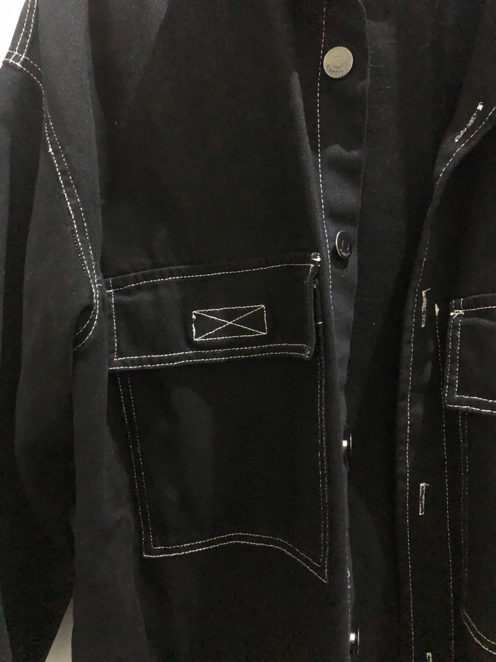 Siyah Düğmeli Denim Ceket - Görsel 2