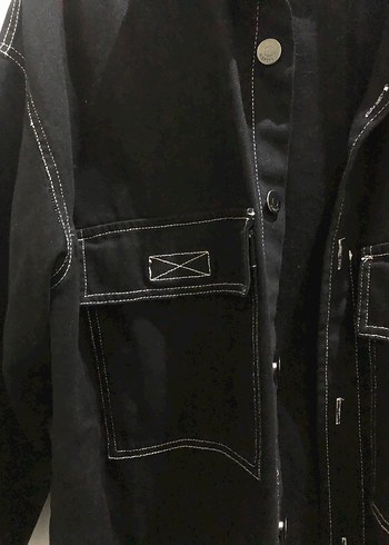 Siyah Düğmeli Denim Ceket - Görsel 2