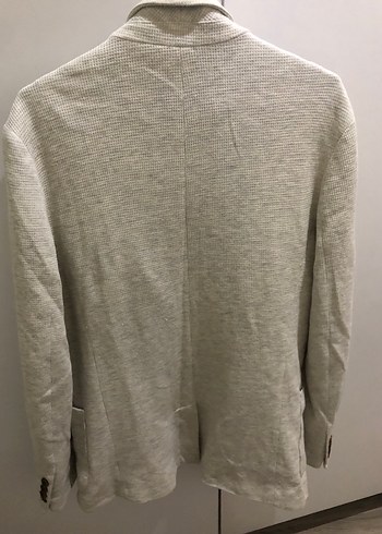 Açık Gri Erkek Koton Blazer Ceket - Görsel 3