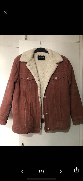 Kadife peluş yünlü ceket stradivarius